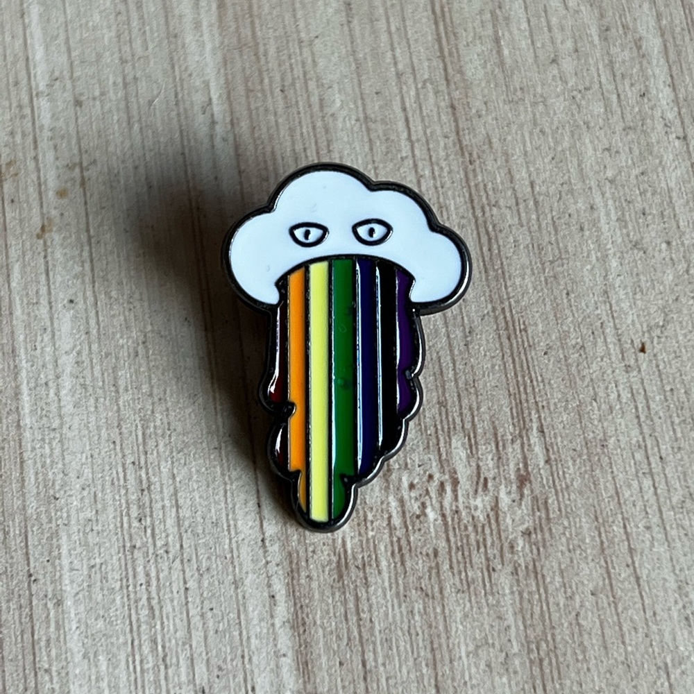 Rainbow LGBT Enamel Cloud Puking Rainbow Pin